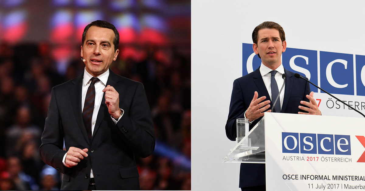 Auf diesem Bild sind 2 bekannte Gesichter der österreichischen Politik zu sehen.